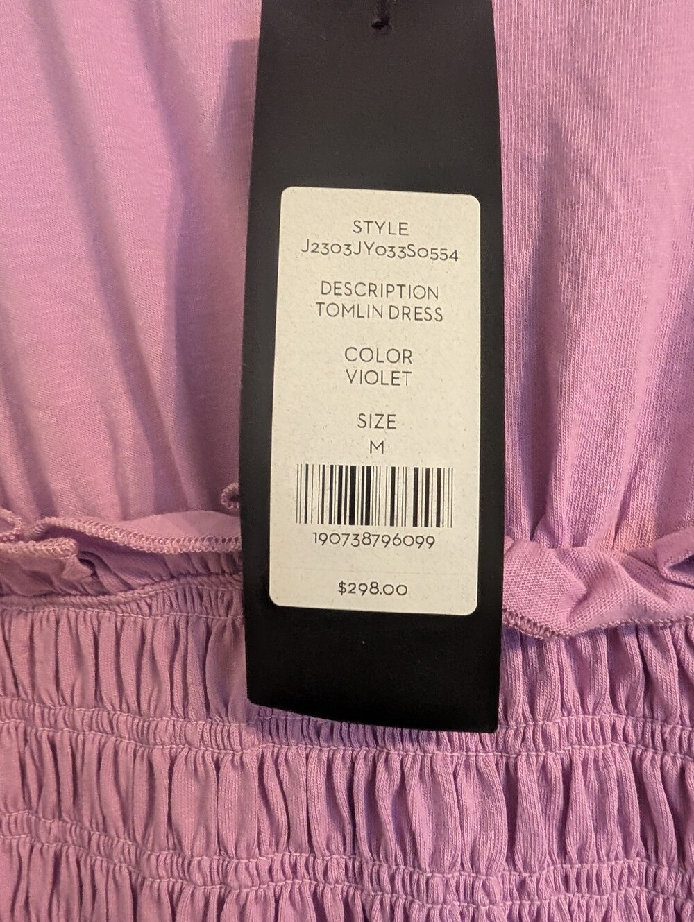 Veronica Beard NEW Violet Tshirt Dress-Medium With Shirring - Picture 2 of 6